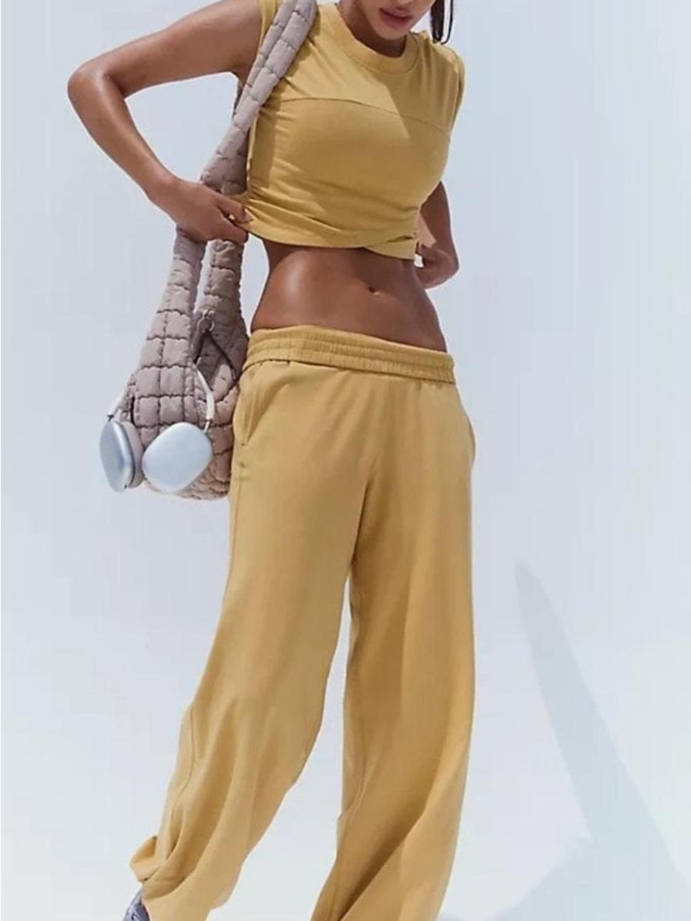 Free People Hot Shot set in Dried Palm , cropped top and pant